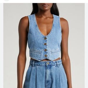Altar'd State Light Blue Denim Vest